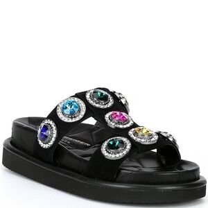 Orson Crystal Jewel Embellished Nubuck Family Matching Slide Sandals